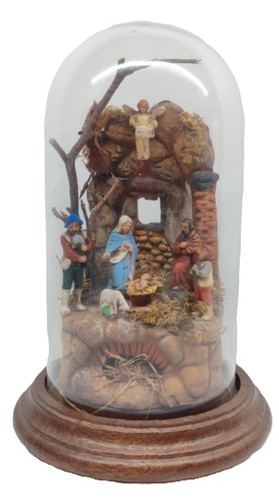 Campana vetro con natività - campana, di